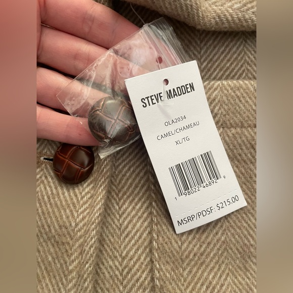 Steve Madden Tan Utility Barn Jacket XL Quiet Luxury Neutral Minimalist - Picture 12 of 15